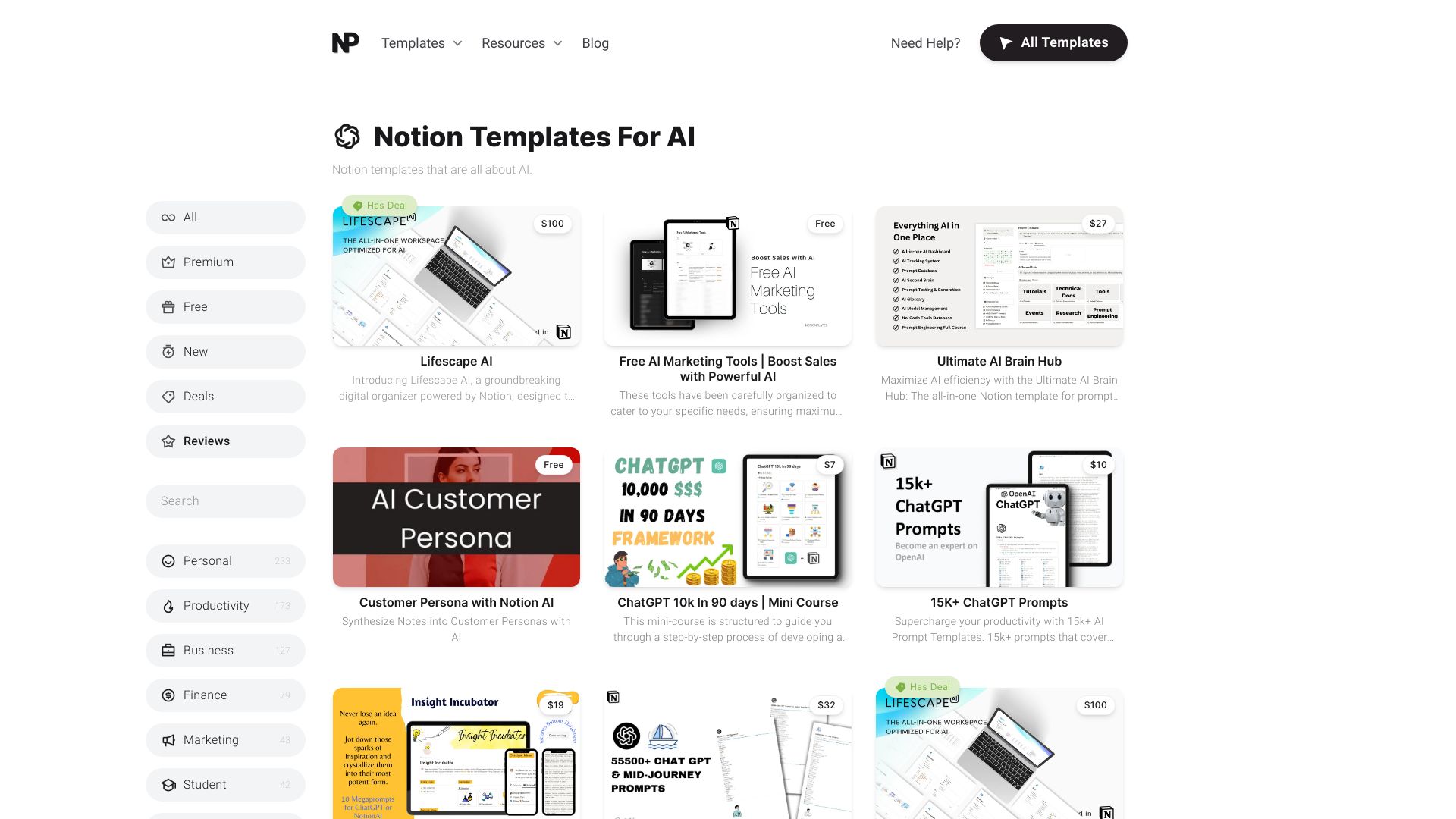 Notion Templates For AI网页截图,Notion Templates For AI网页快照