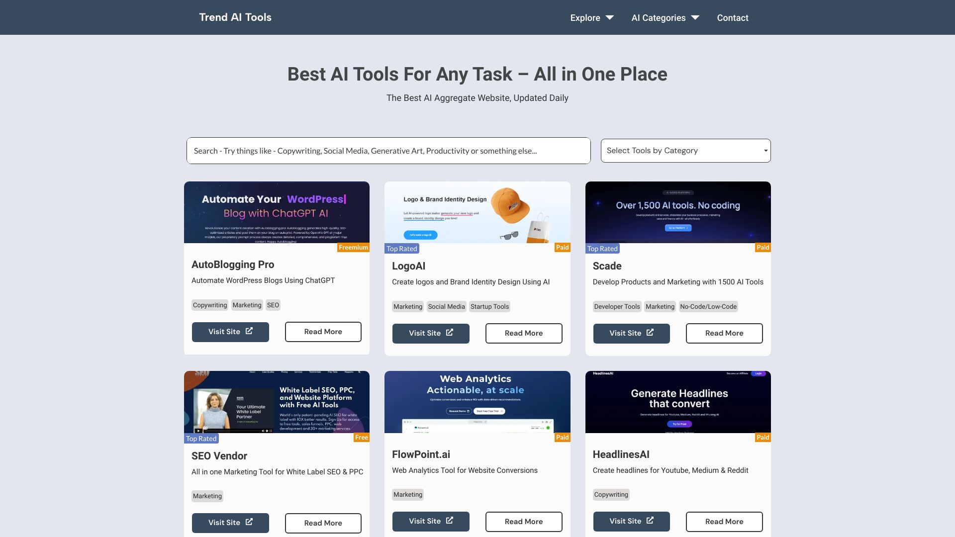 Trend AI Tools网页截图,Trend AI Tools网页快照