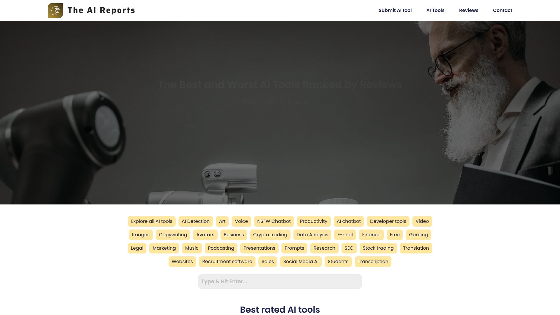 The AI Reports网页截图,The AI Reports网页快照