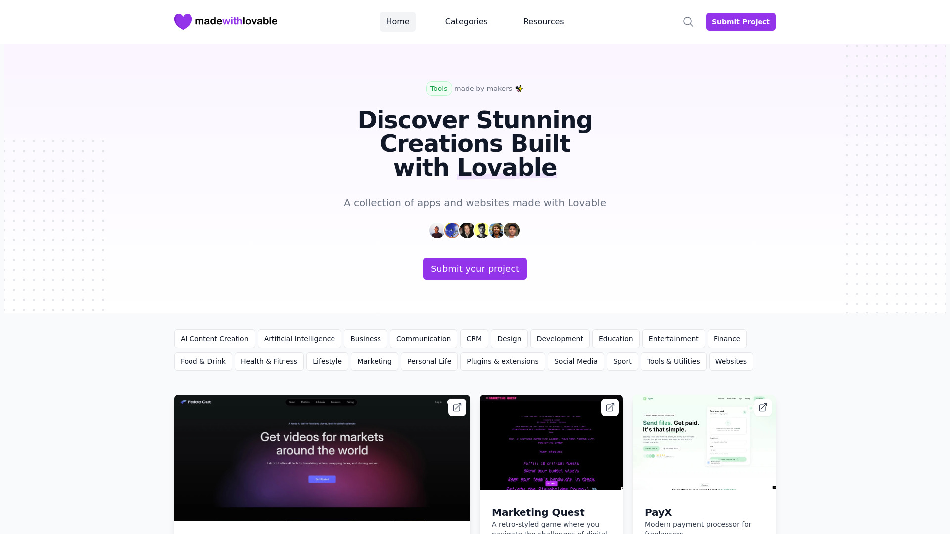 Made wtih Lovable网页截图,Made wtih Lovable网页快照