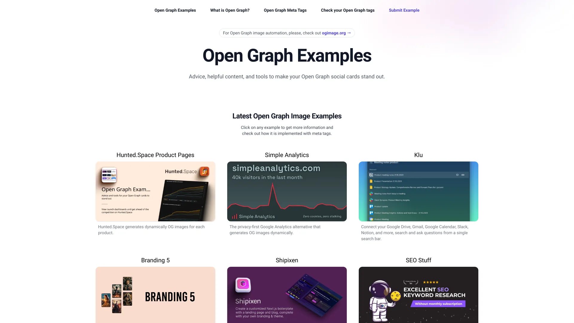 Open Graph Examples网页截图,Open Graph Examples网页快照