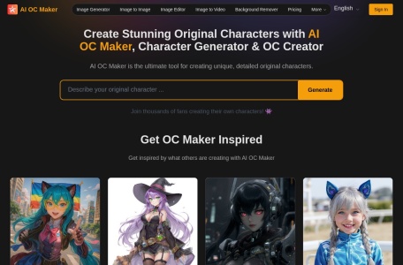 AI OC Maker网页截图,AI OC Maker网页快照