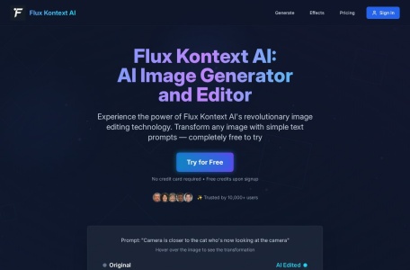 Flux Kontext AI网页截图,Flux Kontext AI网页快照