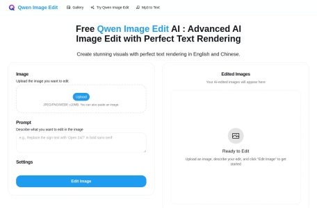 Free Qwen Image Edit AI网页截图,Free Qwen Image Edit AI网页快照