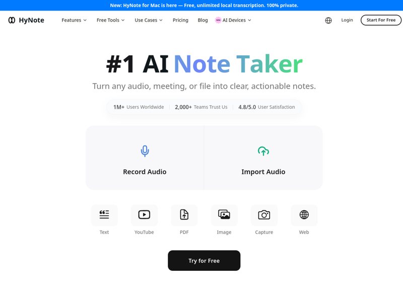 HyNote网页截图,HyNote网页快照