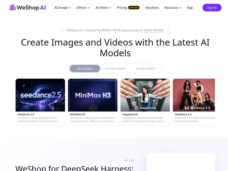 WeShop AI网页截图,WeShop AI网页快照