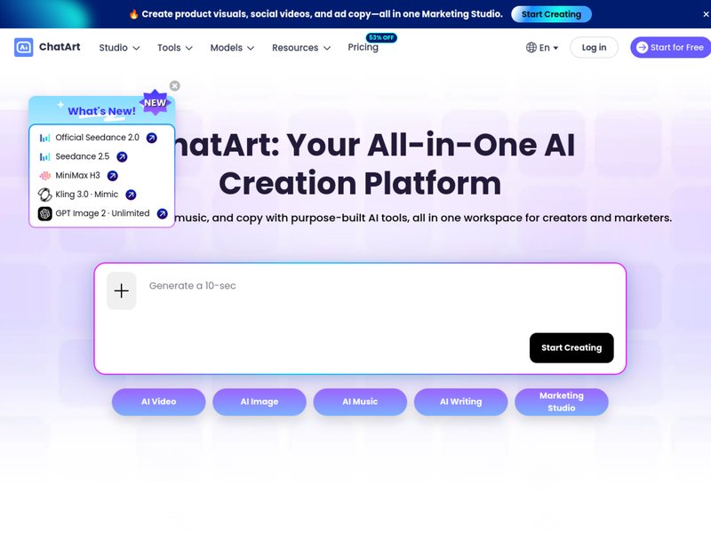 ChatArt网页截图,ChatArt网页快照