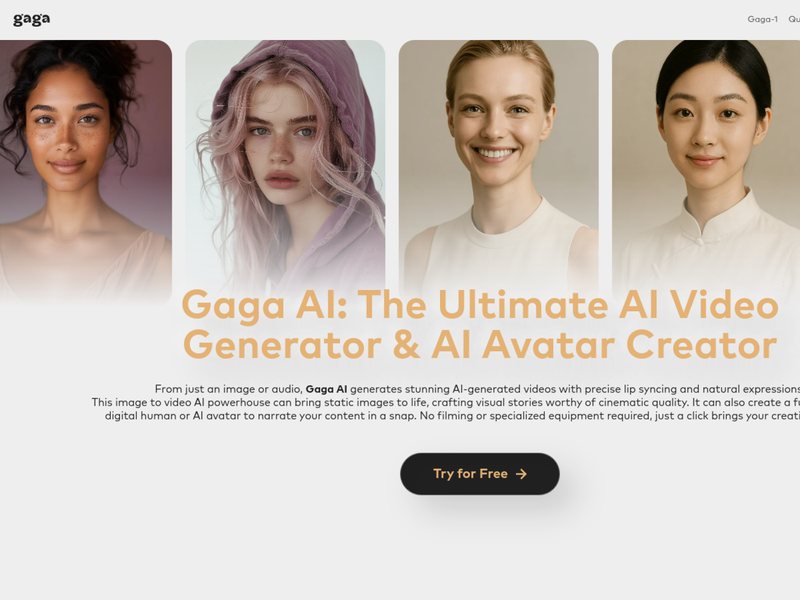 Gaga AI网页截图,Gaga AI网页快照