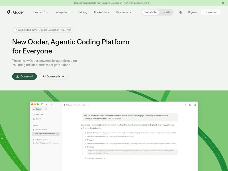 Qoder网页截图,Qoder网页快照