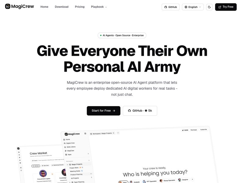 MagiCrew网页截图,MagiCrew网页快照