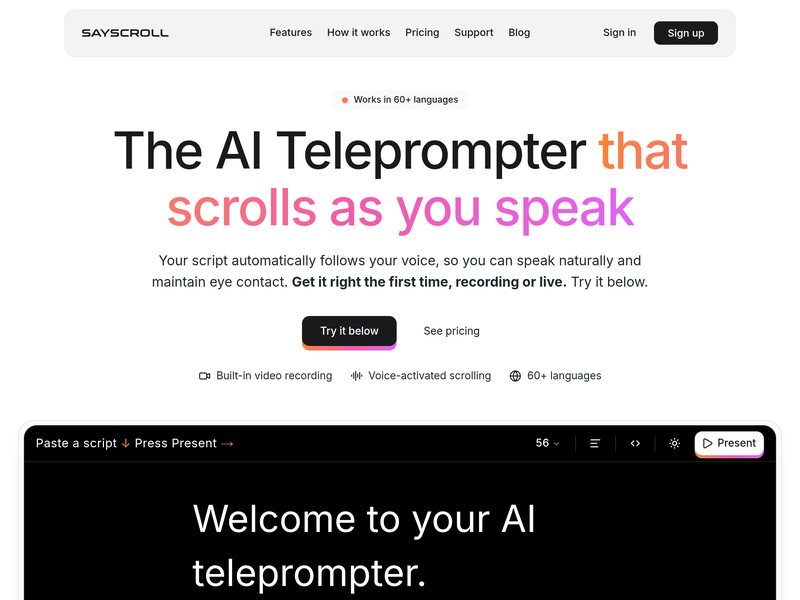 Sayscroll网页截图,Sayscroll网页快照