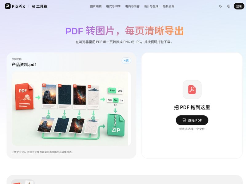 PDF转图片(PixPix)网页截图,PDF转图片(PixPix)网页快照
