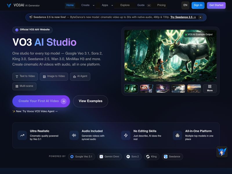 VO3 AI网页截图,VO3 AI网页快照