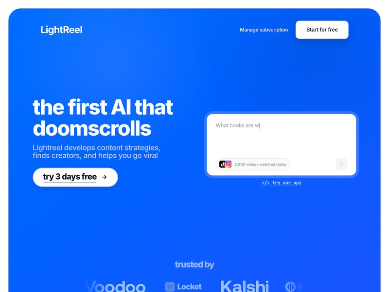 LightReel网页截图,LightReel网页快照